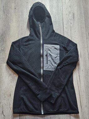 Patagonia R1 Air Full Zip Grid Fleece Hoodie Jacket Women's L Charcoal Grey